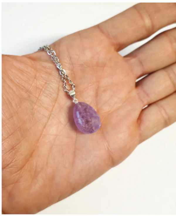Collana con ciondolo in Pietra D'ametista (Ciondolo Argento925)