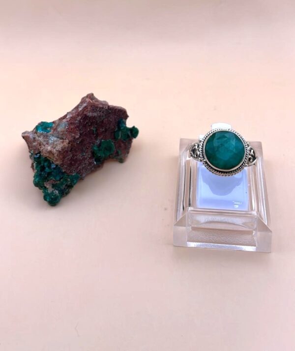Anello Radice di Smeraldo Argento 925 Mis. 15
