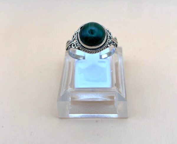 Anello In Malachite Argento 925 Mis 20 - immagine 3