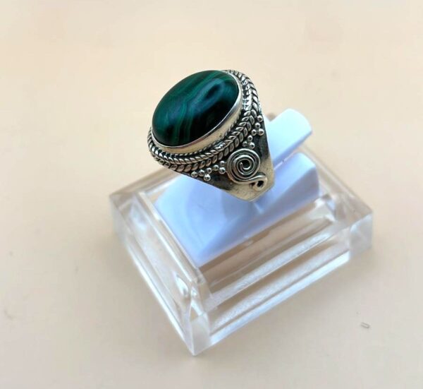 Anello Malachite Argento 925 Mis. 15 - immagine 4