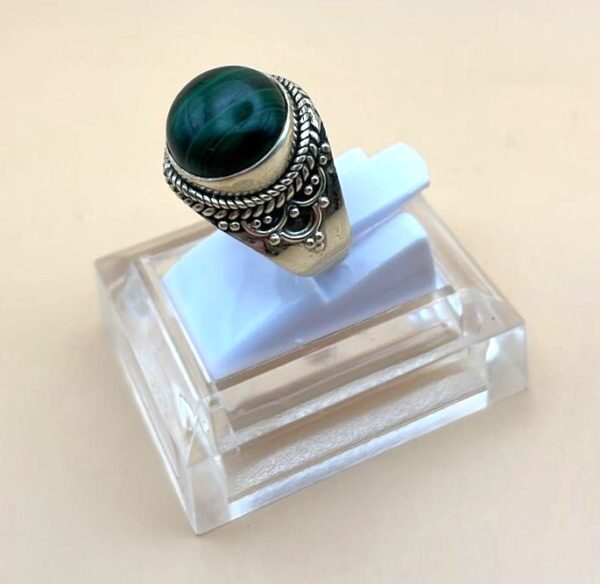 Anello Malachite Argento 925 Mis. 13 - immagine 3