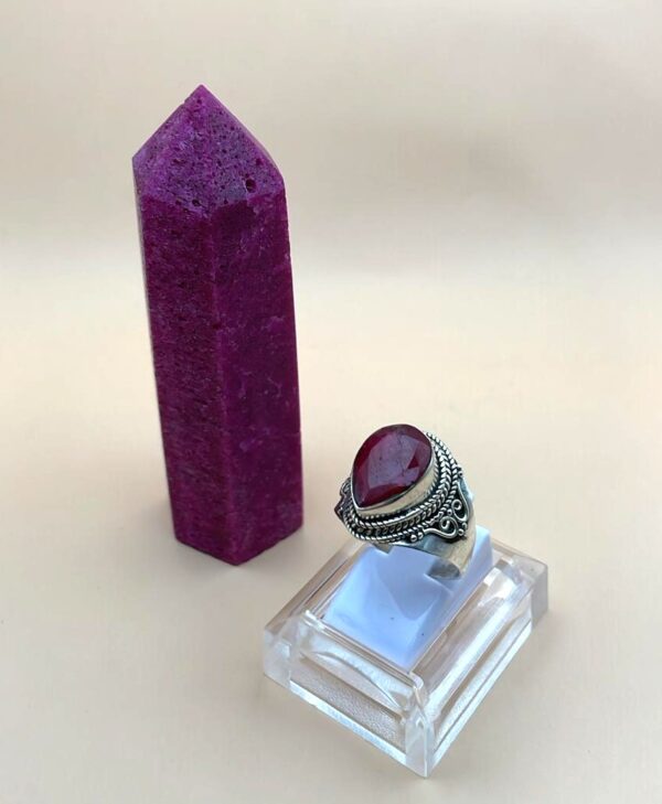 Anello In Radice Rubino Argento 925 Mis 21 - immagine 2