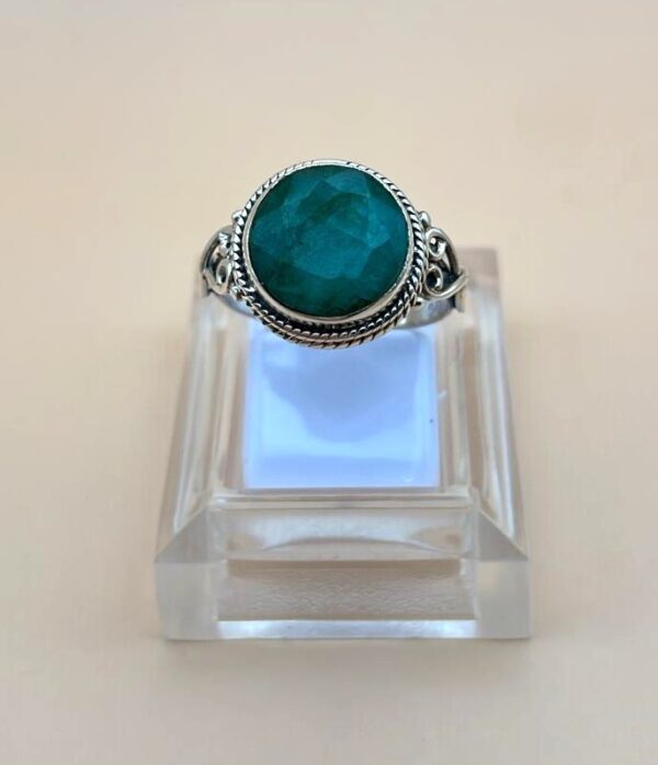 Anello Radice di Smeraldo Argento 925 Mis. 15 - immagine 4