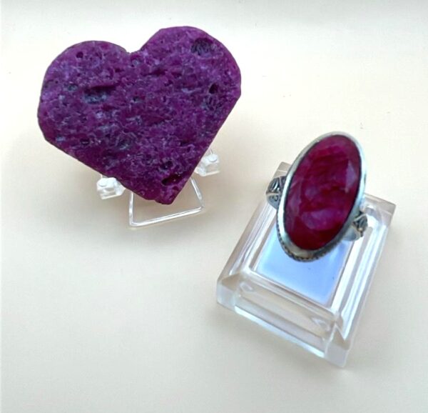 Anello Radice Di Rubino Argento 925 Mis. 17,5