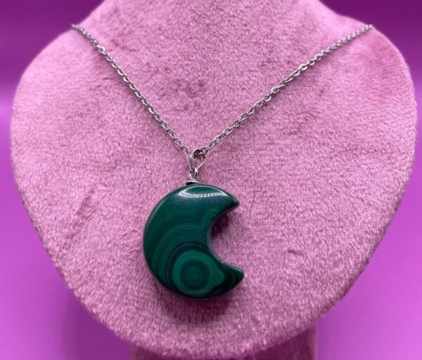 Luna di Malachite Collana con ciondolo