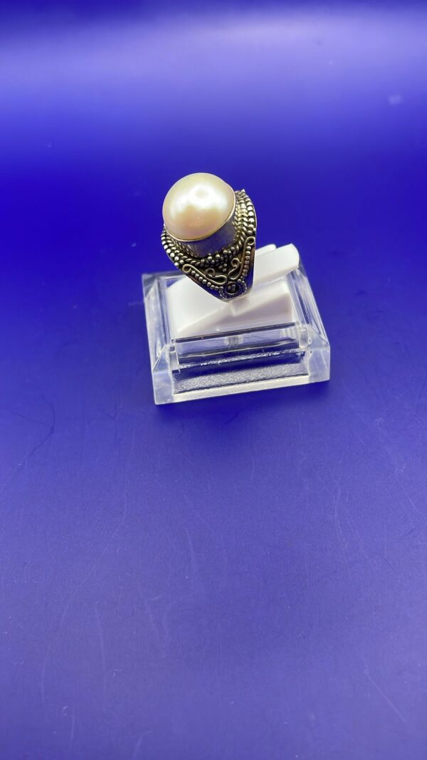 Anello con Perla In Argento Mis 15 - immagine 4