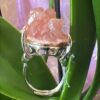 Anello Ametista Rosa Grezza Regolabile