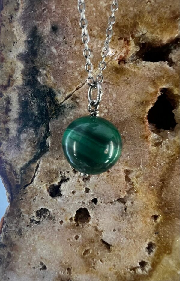 Ciondolo a Sfera in Malachite