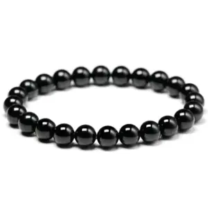 Bracciale in Tormalina Nera Sfere da mm. 6