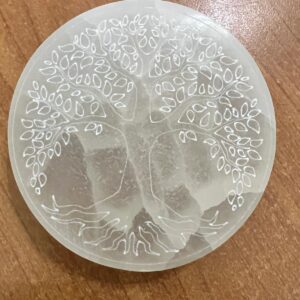 SELENITE PIATTINO CON ALBERO DELLA VITA