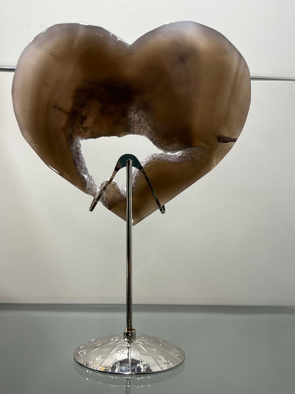 Cuore in Agata con Drusa in Ametista - immagine 2