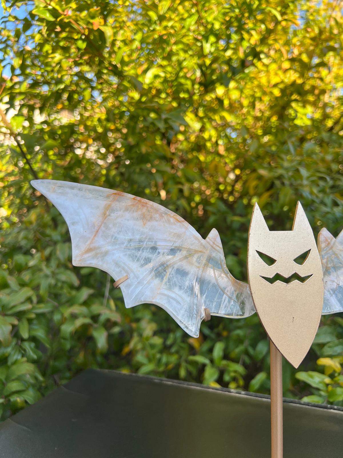 Pipistrello con Ali di Farfalla in Quarzo Gold - immagine 3