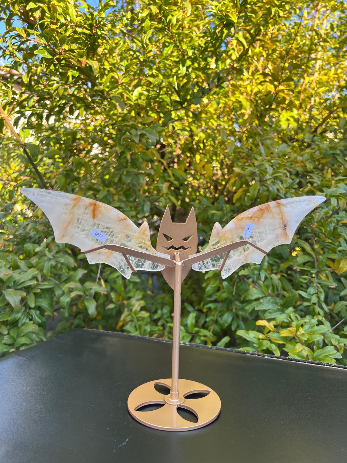 Pipistrello con Ali di Farfalla in Quarzo Gold - immagine 5