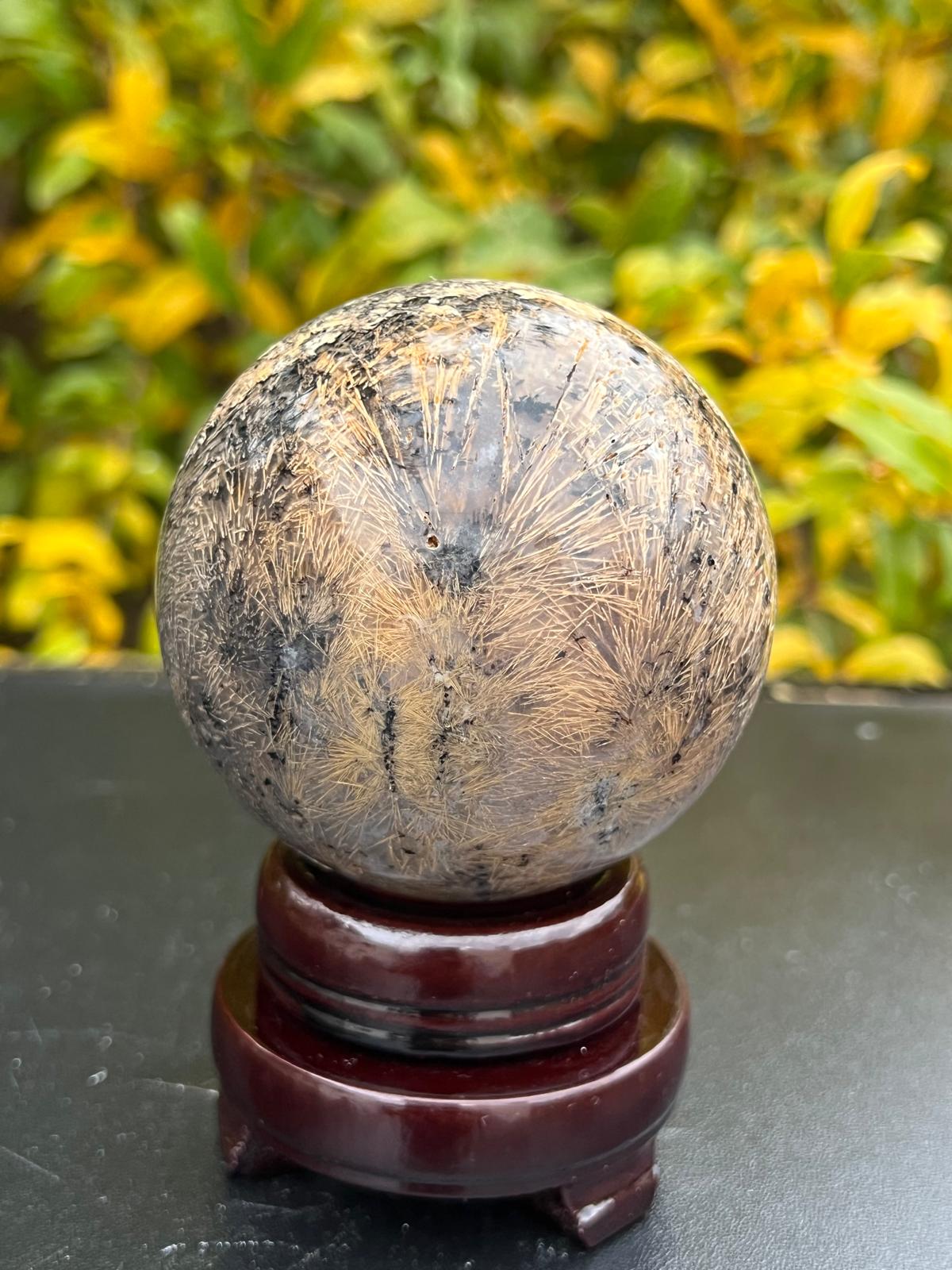 Sfera Agata Rutilata dm 5,6 peso gr 232 - immagine 4