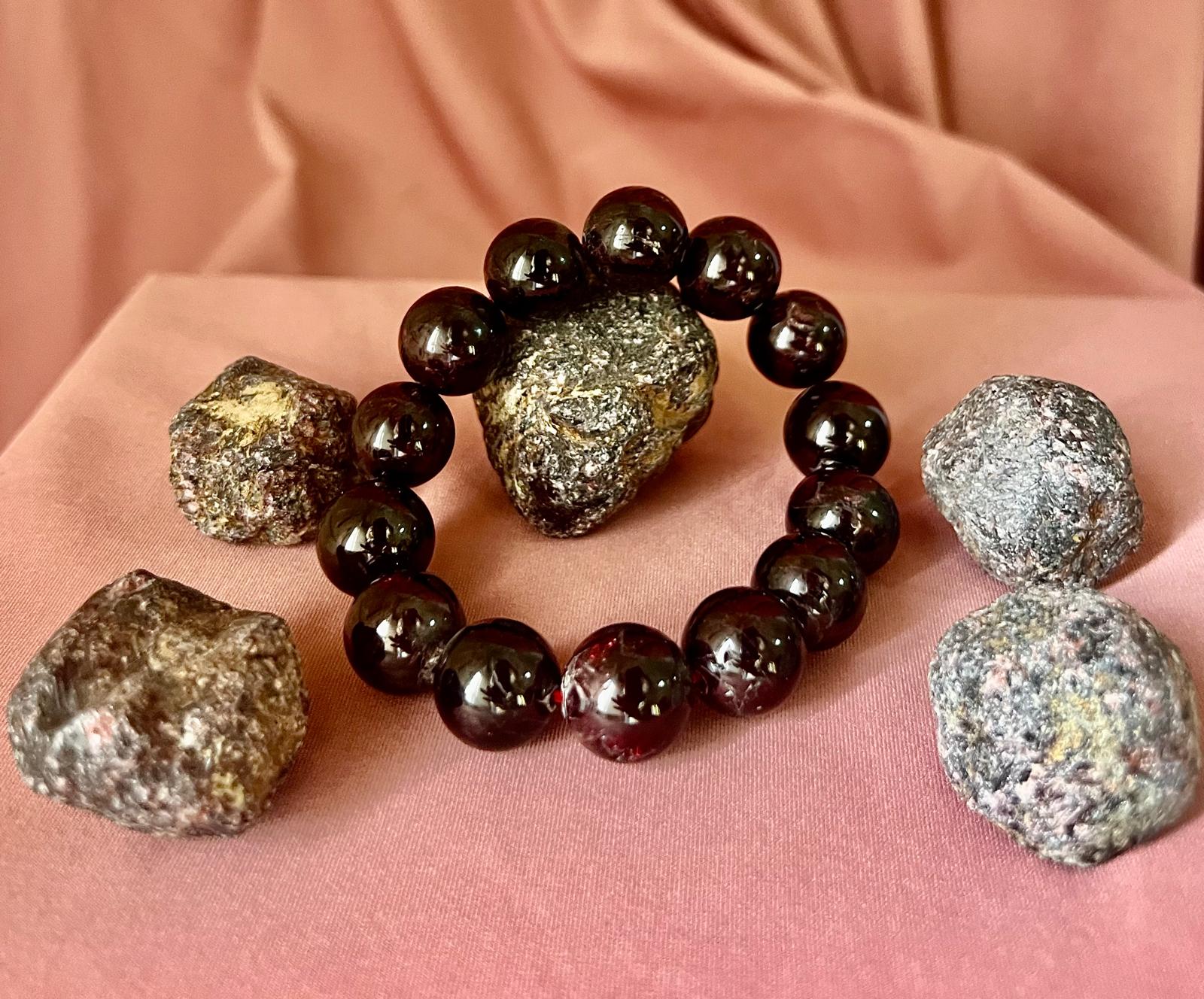 Bracciale Granato sfere dm 14 - immagine 2