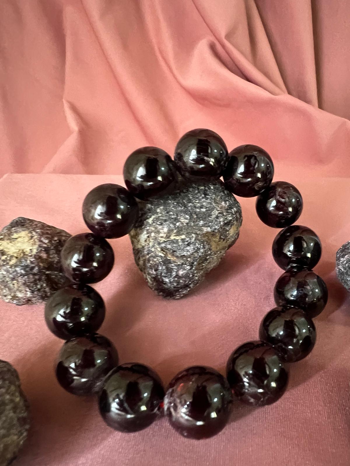 Bracciale Granato sfere dm 14
