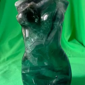 Statua mezzo busto donna in Fluorite alta cm 10 peso gr 330