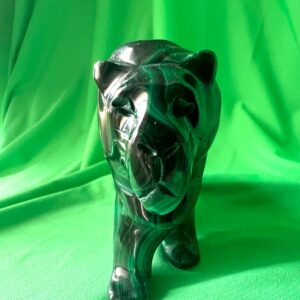Tigre in Malachite gr 360  lunga  cm 12 alta cm 7