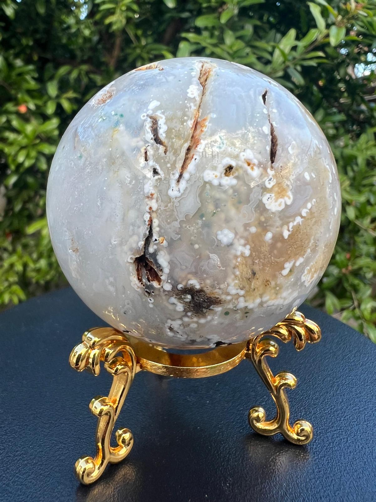 Sfera in Agata con drusa gr 240 dm 5,9 - immagine 5