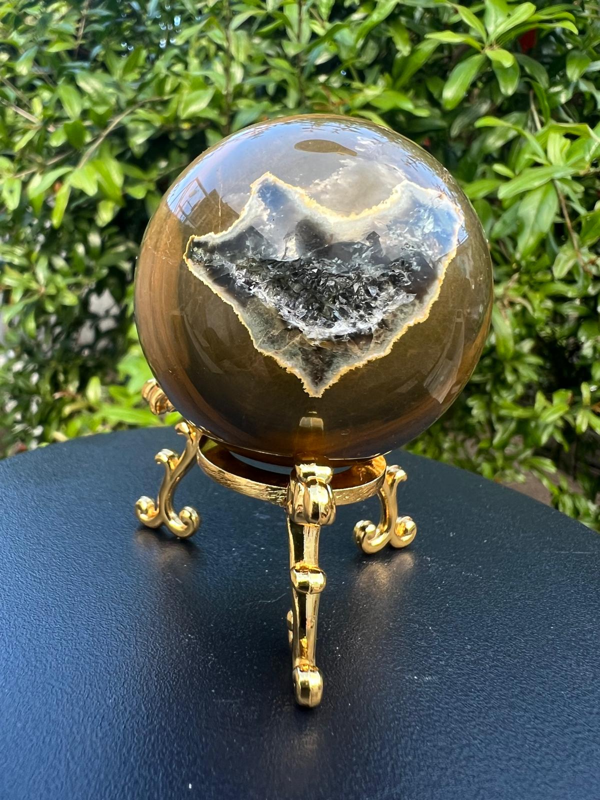 Sfera Diaspro Oceano con cristallizzazione gr 185 dm 5,1