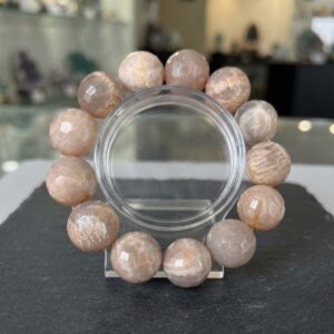Bracciale Pietra di Luna Sfere taglio nido D’Ape