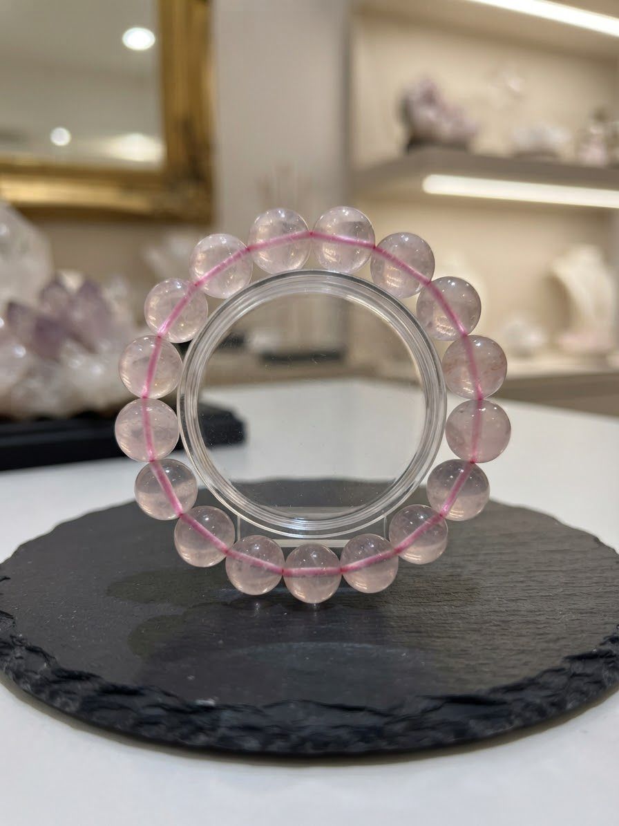 Bracciale Quarzo Rosa Sfere - immagine 2