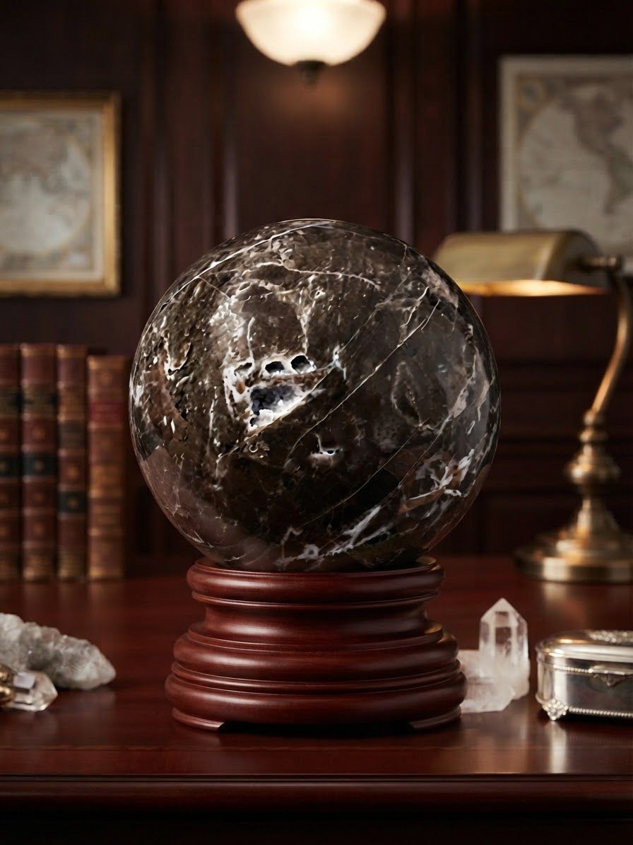 Sfera Agata con Geode composta da Sfalarite gr 619 dm 7,7 € 89 - immagine 4
