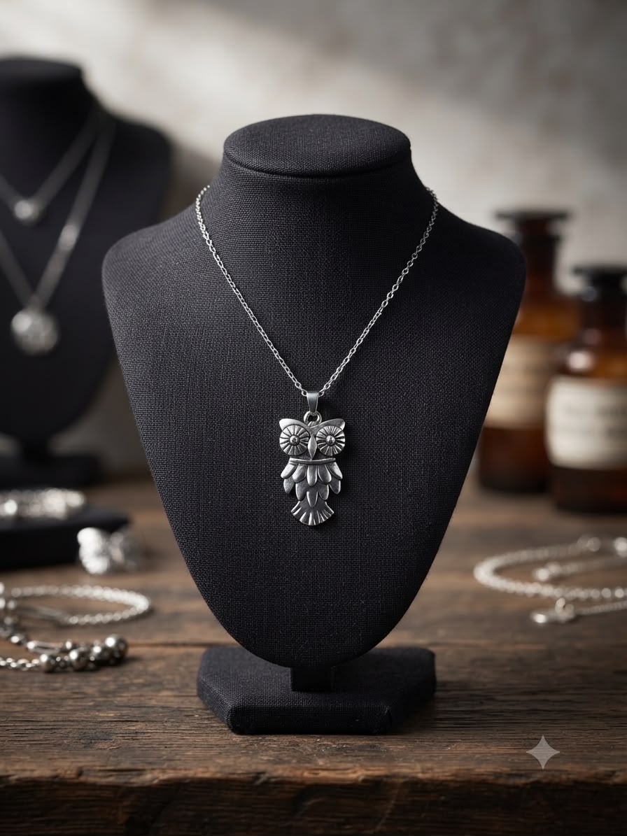 Collana Gufo cm 2 Acciaio