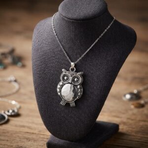 Collana Gufo cm 4 Acciaio