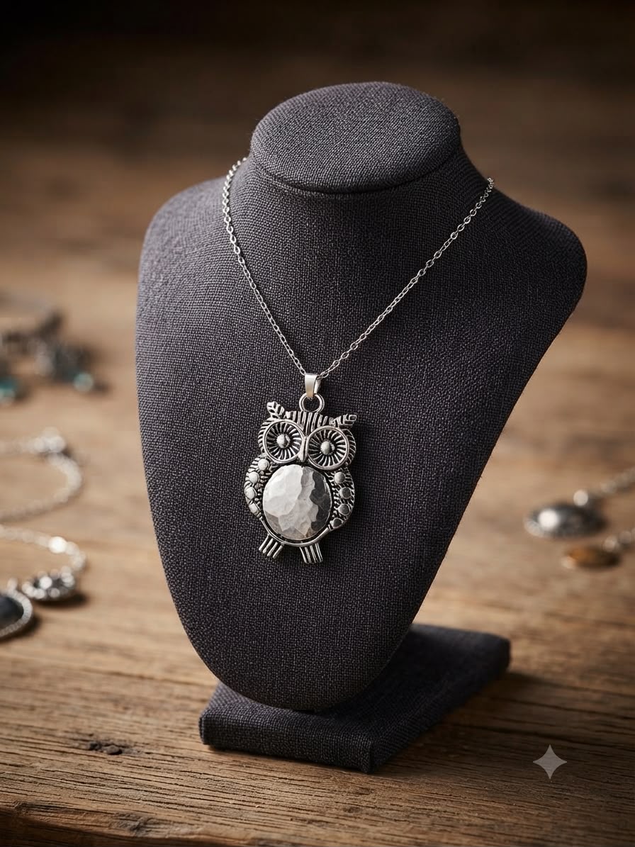 Collana Gufo cm 4 Acciaio